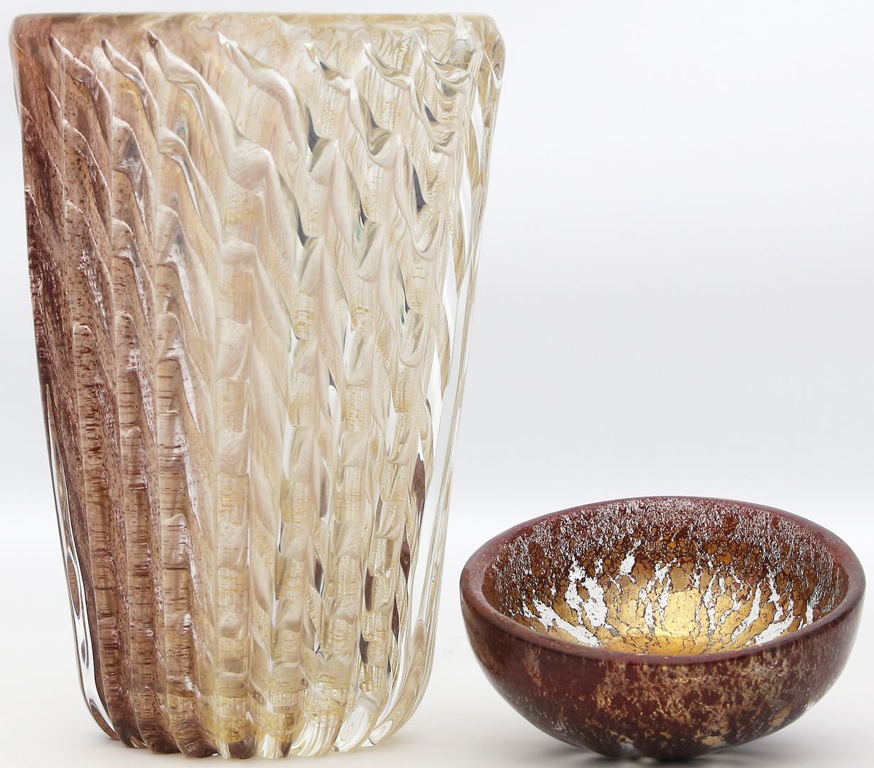 Vase und Schale, Murano.