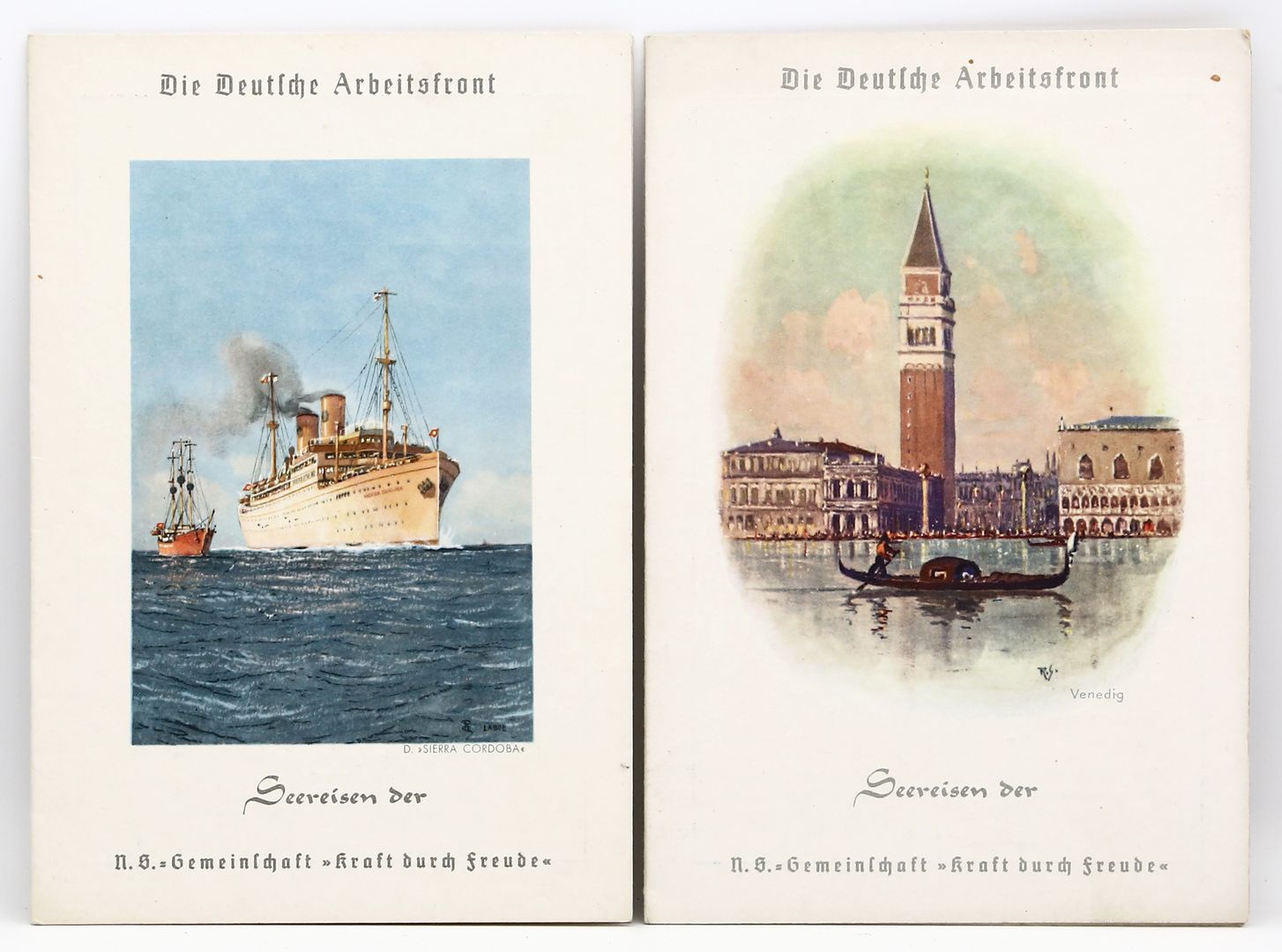 2 Original-Karten "Die Deutsche Arbeitsfront",