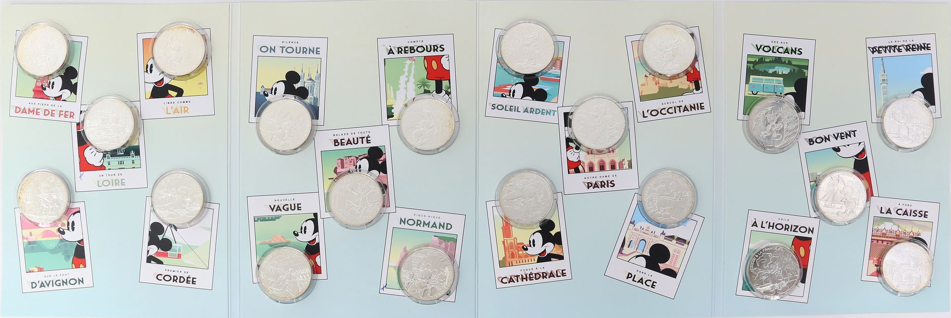 Sammlung von 20 10-Euro-Gedenkmünzen "Mickey Mouse", Frankreich 2018.
