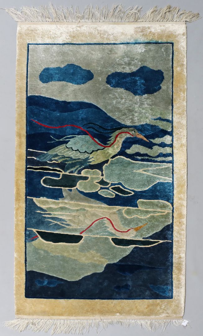 China (Vogel über Wasser), Seide, ca. 118x 60 cm.
