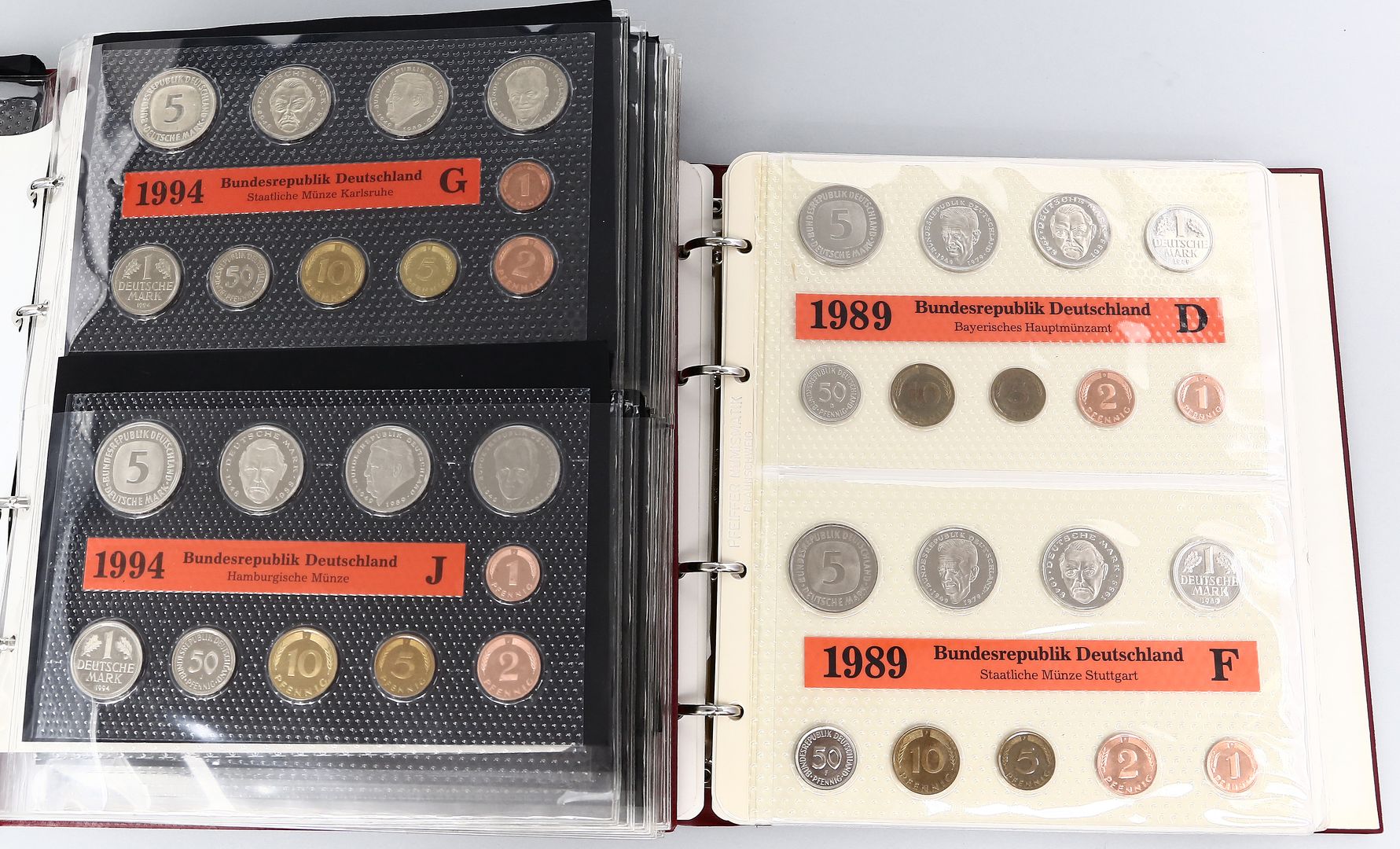 Sammlung von 141 Kursmünzensätzen, BRD.