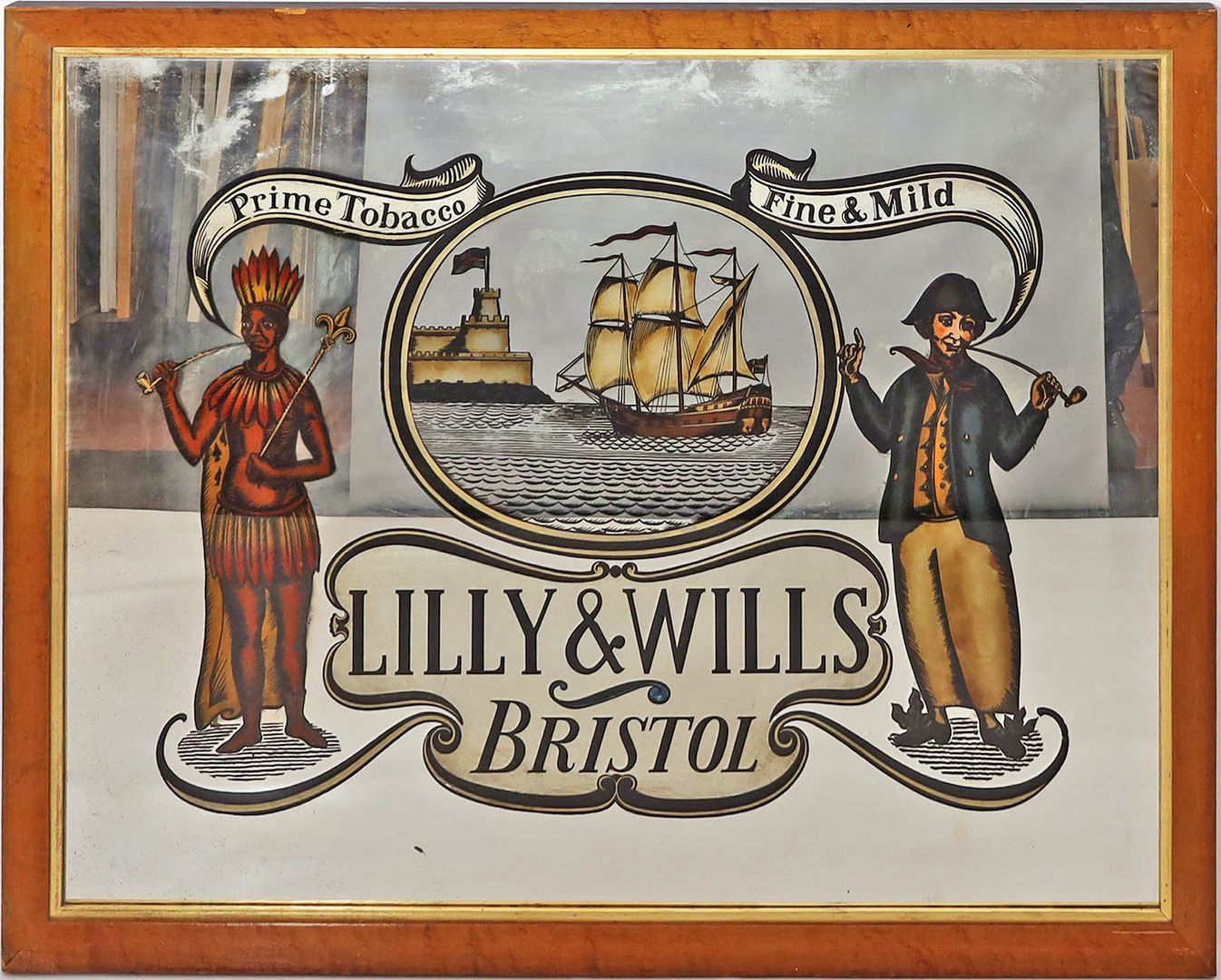 Werbeschild "TABACCO LILLY & WILLS BRISTOL".