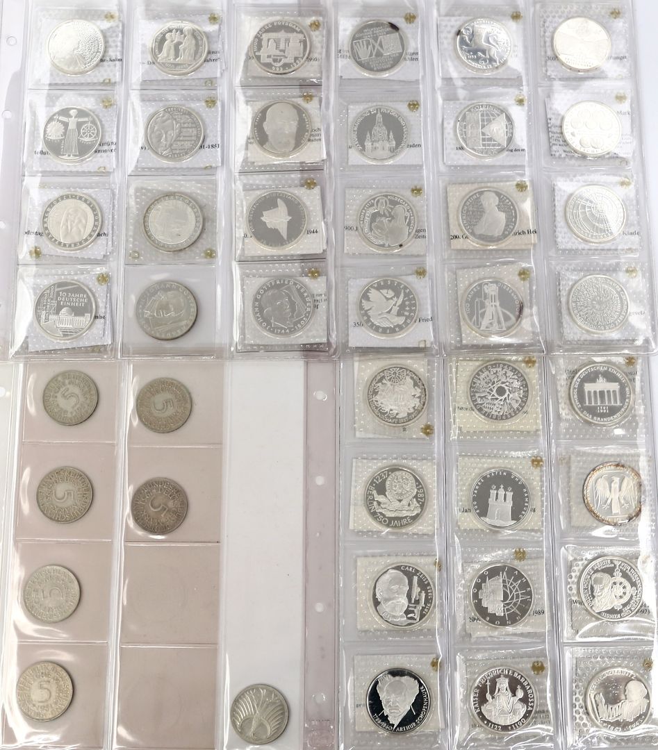 Sammlung von 36 10-DM-Gedenkmünzen, BRD.